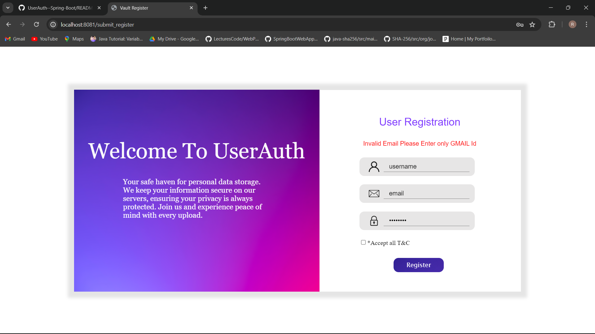User Authentication and Account Management Service